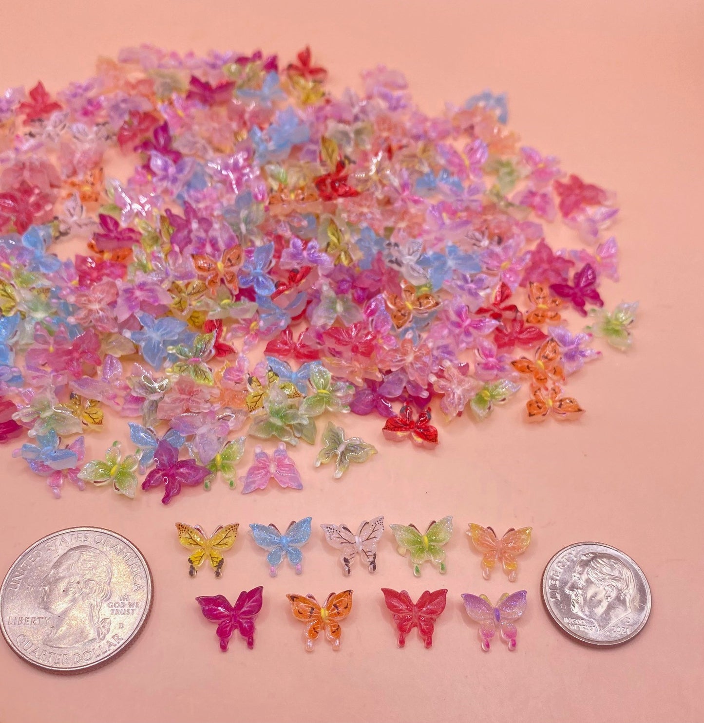 Colorful Clear Butterflies Mix