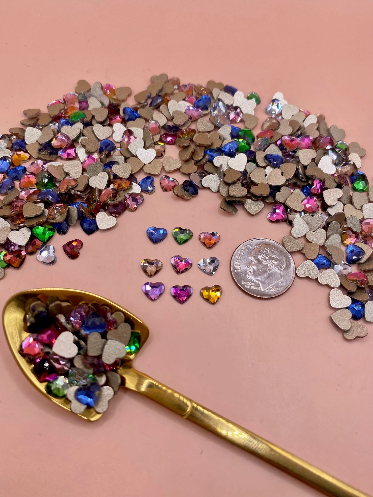 Colorful K9 Metal Hearts