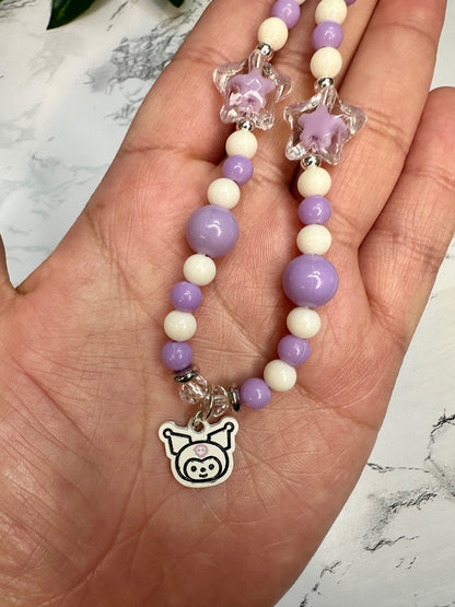 Purple and White Bead Planner Charm