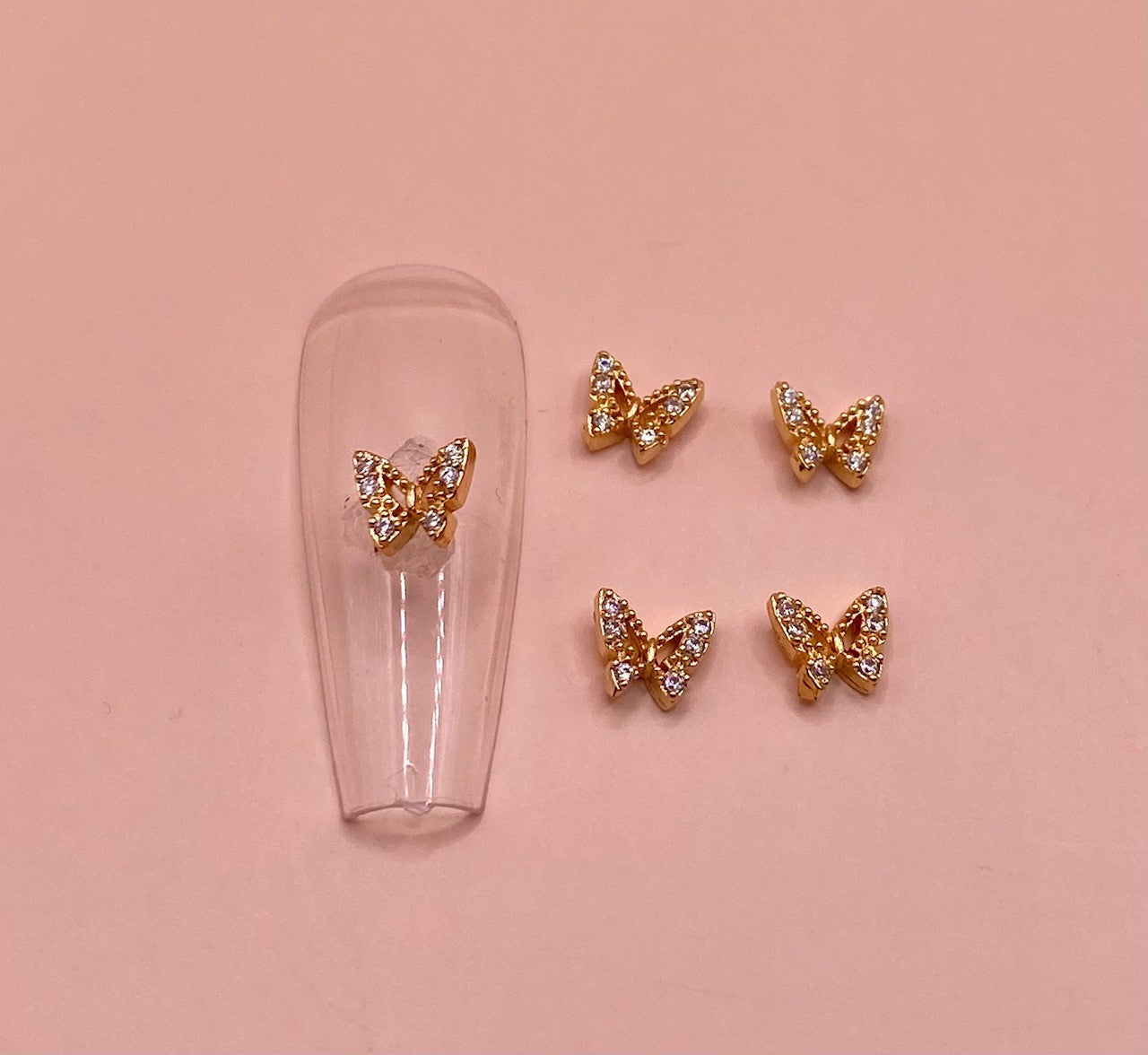 Tiny Gold Butterfly | Zircon Metal Charms
