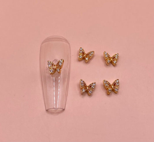 Tiny Gold Butterfly | Zircon Metal Charms